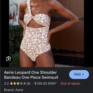 Aerie Leopard One Shoulder Swimsuit NWT